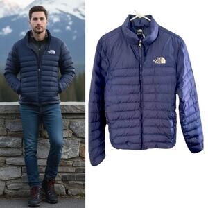 The North Face Minoqua Down Fill Puffer Jacket Men's Sz M Navy Water Repellent